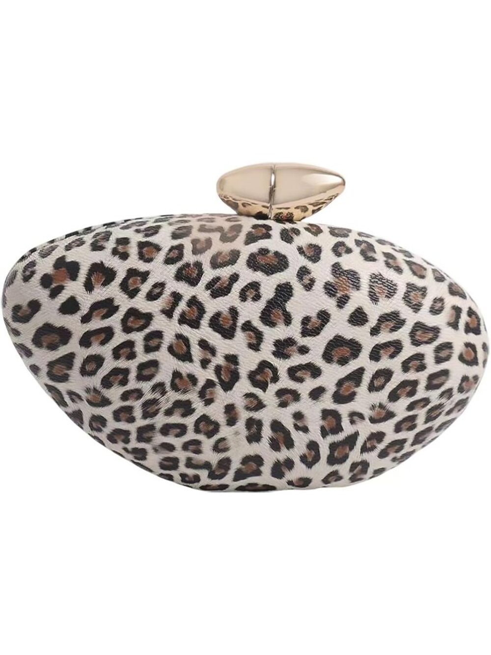 Womens Leopard Print Acrylic Shell Clutch Purse Removable Chain Shoulder Bag